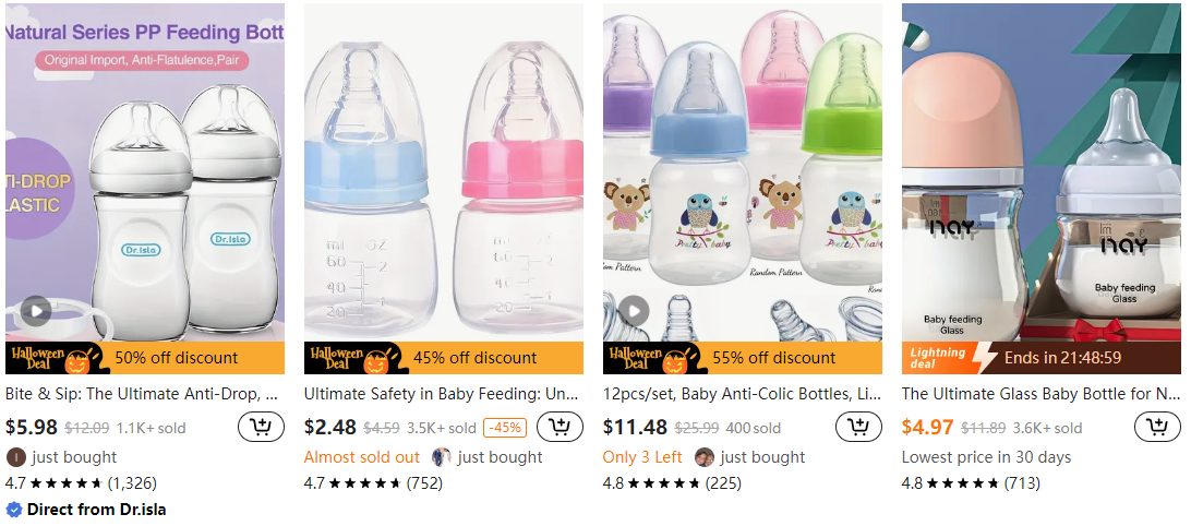 baby bottles